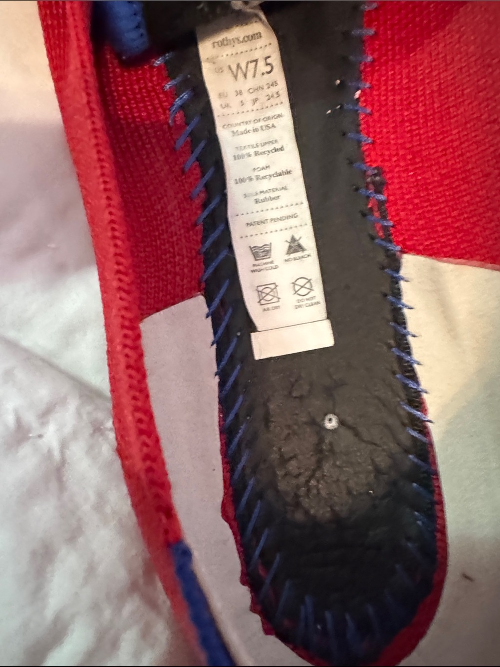 Rothy's Red Pointed-Toe Knit Slip-On Flats - Picture 6 of 6